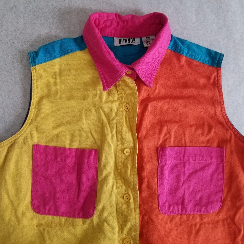 GITANO Color Block Button Down Dress Shirt - Picture 2 of 11